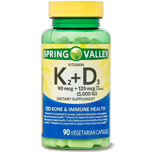 Vitamina K2+D3 Spring Valley - 90 Capsulas Vegetarianas