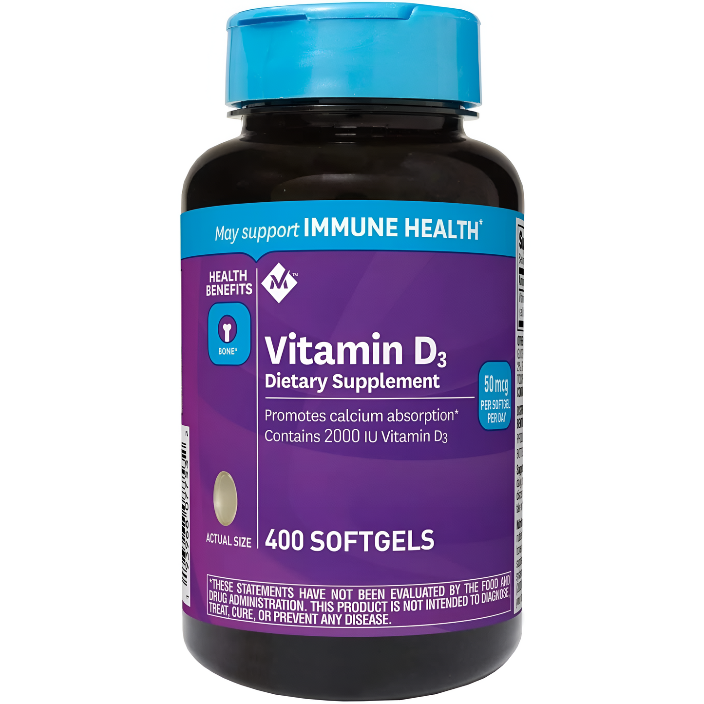 VITAMINA D3 -MEMBERS MARK 2000UI- 400 Capsulas de Gel