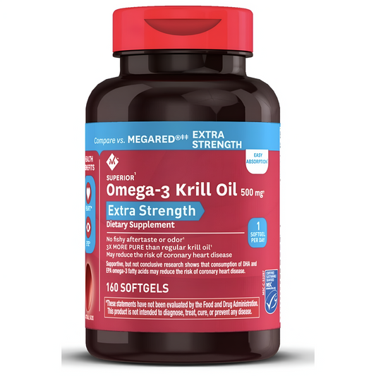 Krill Oil 500mg. Member's Mark Extra Fuerte 160 Capsulas de Gel