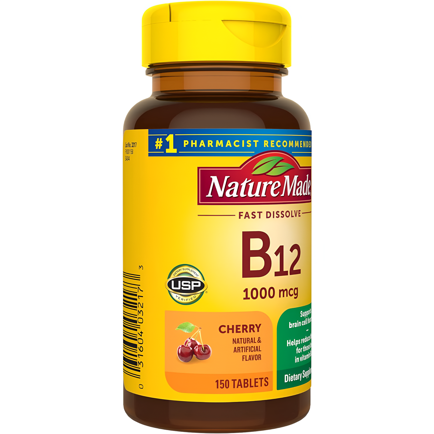 Nature Made Vitamina B12 1000 mcg, 150 tabletas de disolución rápida - sublingual