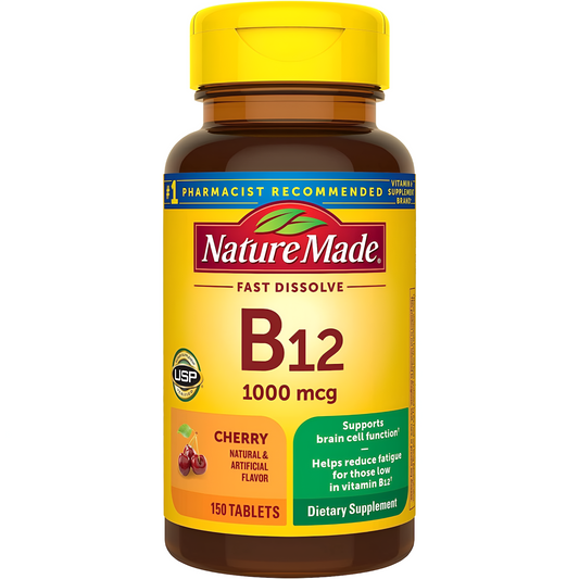 Nature Made Vitamina B12 1000 mcg, 150 tabletas de disolución rápida - sublingual