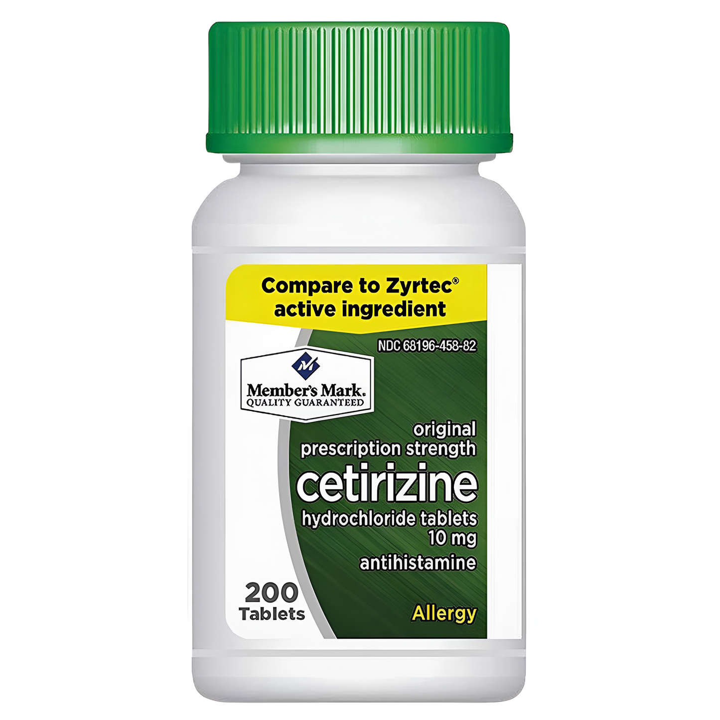 Aller-Zyr, Cetirizina HCl, 10mg, Antihistamine 200 Tabletas  Member's Mark