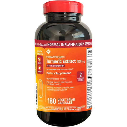 Cúrcuma Turmeric  Extra Fuerte de Member's Mark 1400 mg.- 180 Capsulas