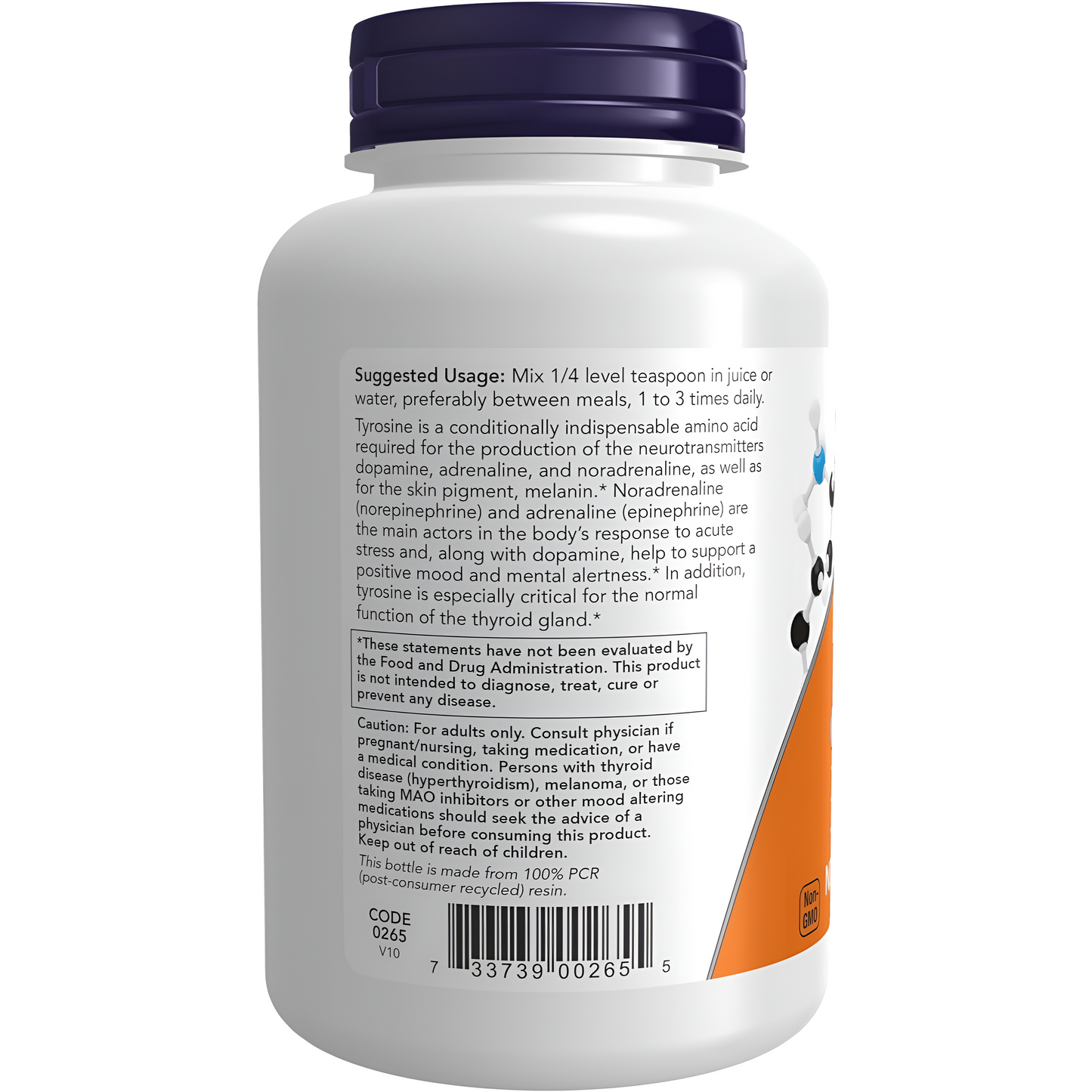 NOW Supplements L-Tyrosine Pure Powder 4oz. 113g