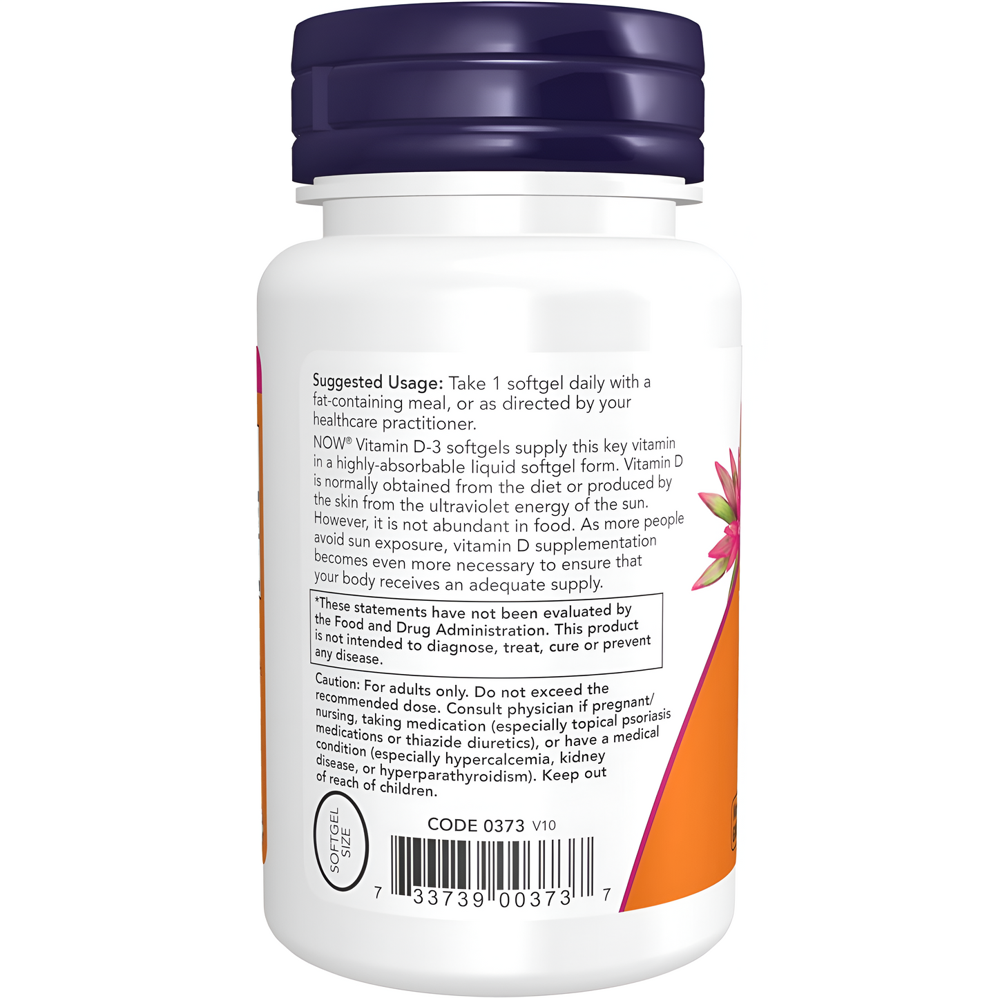 Vitamin D-3 NOW Foods, 125 mcg (5,000 IU)