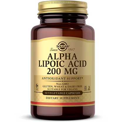 Alpha Lipoic Acid 200mg , 50 capsulas vegetables - Solgar