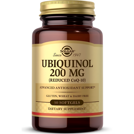 Ubiquinol Solgar  (Coenzima Q10 en forma reducida) 200 mg.  30 cápsulas