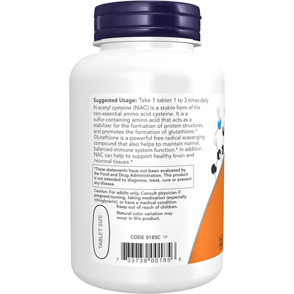 N-Acetil-Cisteína (NAC) NOW 1000mg. 120 Tabletas