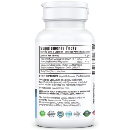 Kappa Nutrition Magnesium Bisglycinate Absorción superior - 120 Cápsulas