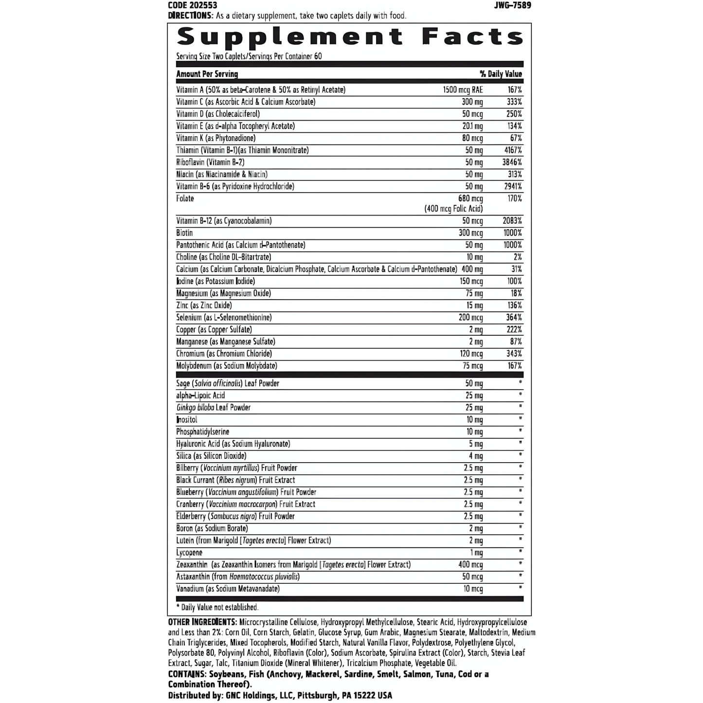 Multivitamínico 50 Plus para mujer , 120 capsulas - GNC