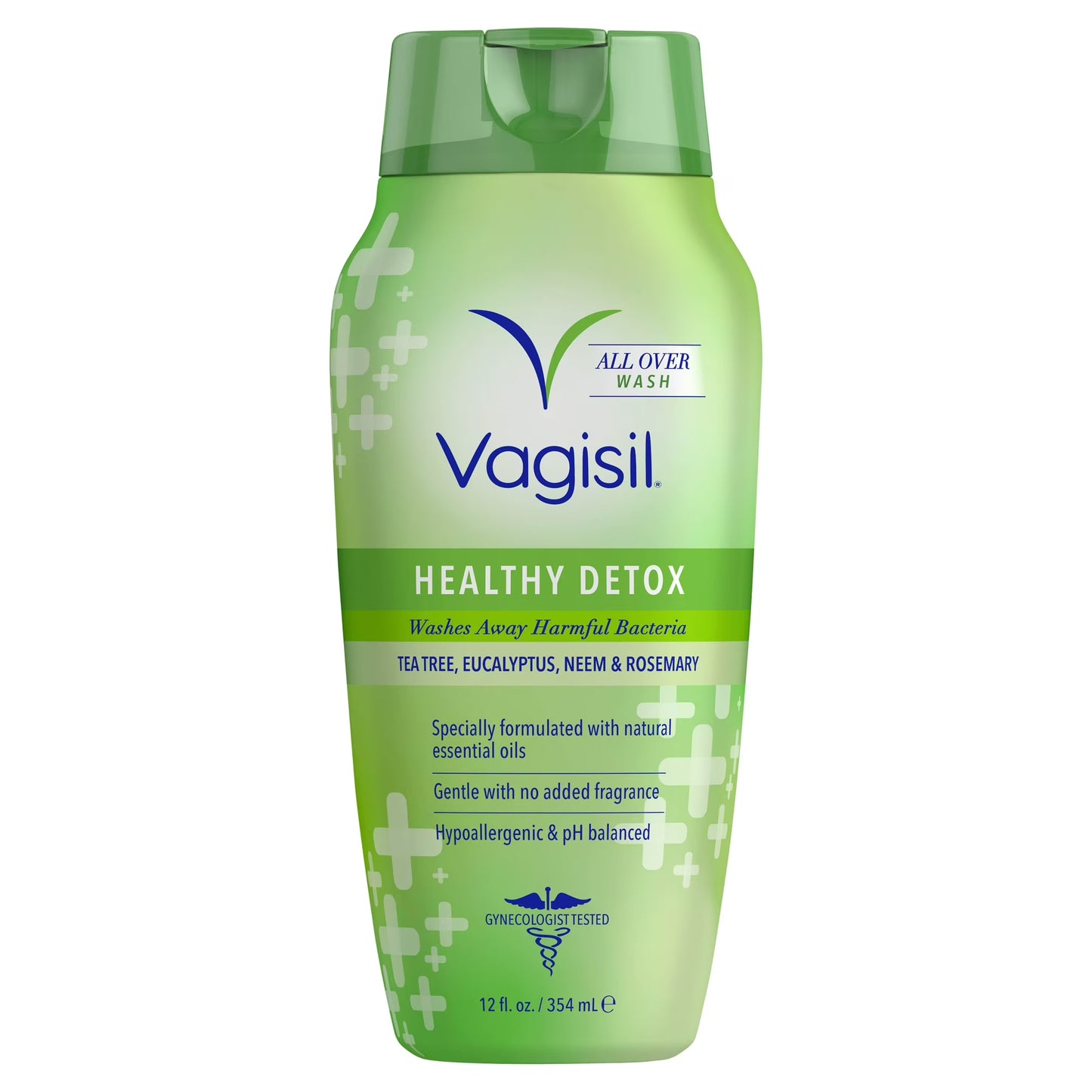 Vagisil DETOX SALUDABLE En todo el lavado corporal para mujeres, ginecólogo, probado, hipoalergénico y pH equilibrado, 354ml
