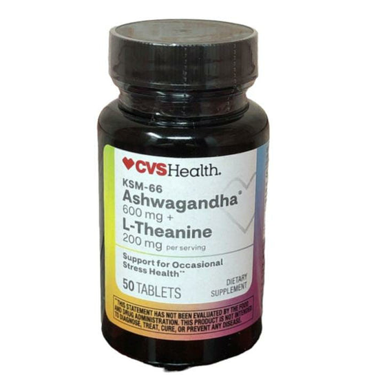 CVSHealth Ksm-66 Ashwagandha + L-Theanine , 50 tabletas