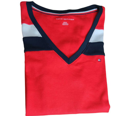 Camiseta Tommy Hilfiger rojo para mujer, manga corta