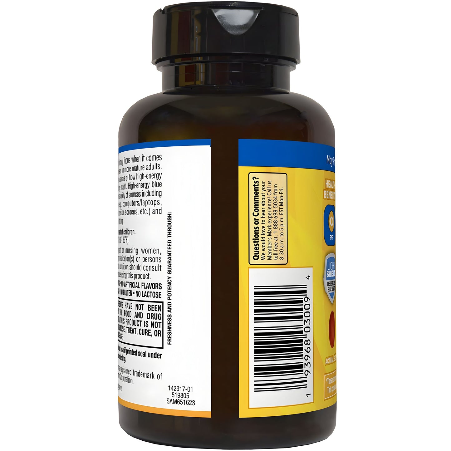 Member's Mark Lutein 25mg Zeaxanthin 5mg 150 softgels