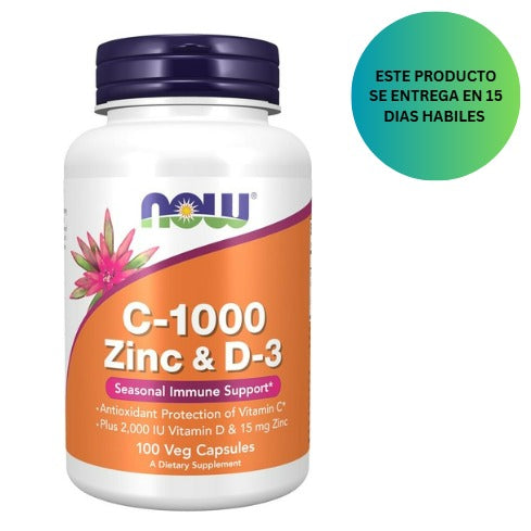 Now Supplements, C-1000 Zinc & D-3, 100 capsulas