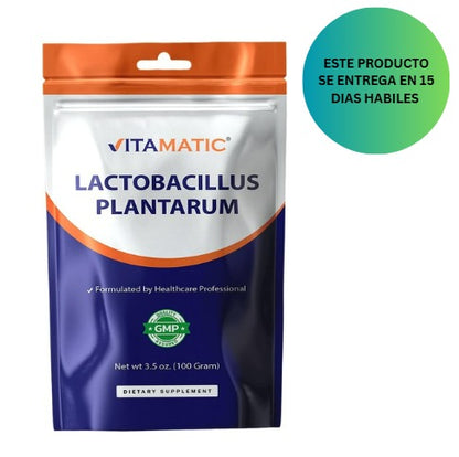 Vitamatic Lactobacillus Plantarum - Polvo probiótico - 100gr