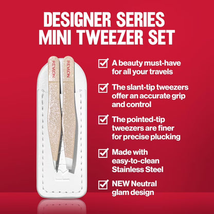 Revlon Designer Series - Pinzas Inclinadas y Puntiagudas de acero inoxidable