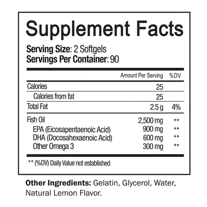 NutriFlair Fish Oil Omega 3 - 180 cápsulas.