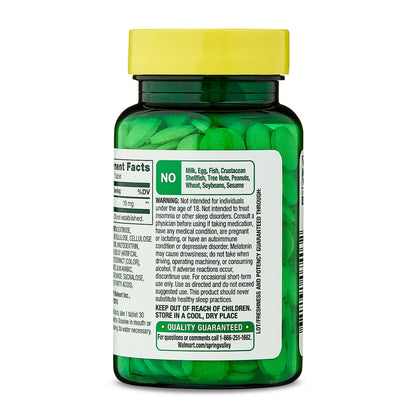 Melatonina 10mg Fast Dissolve , 120 tab sabor a fresa - Spring Valley