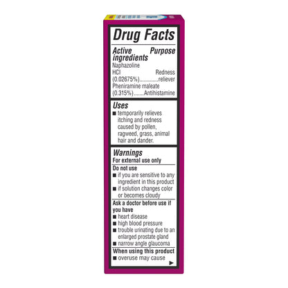 Bausch + Lomb - Gotas oftálmicas Opcon-A para la alergia, alivio del picor y el enrojecimiento, 15ml