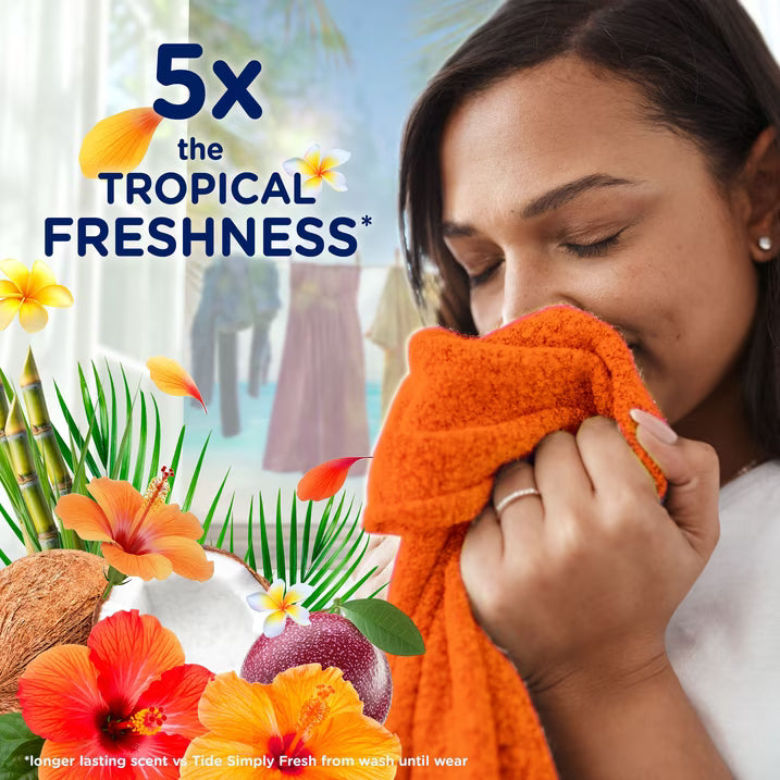Downy Radiant- Perlas potenciadoras de aroma para ropa, Pineapple & Coconut Grove - 802g