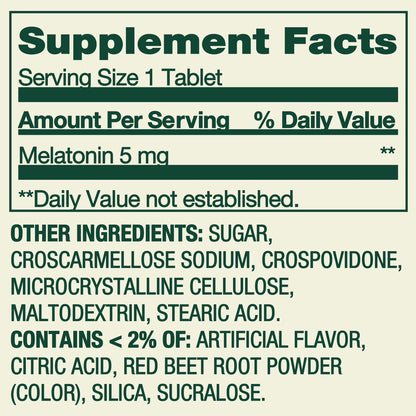 Melatonina de 5mg. Spring Valley Sabor a Fresa - 120 Tabletas