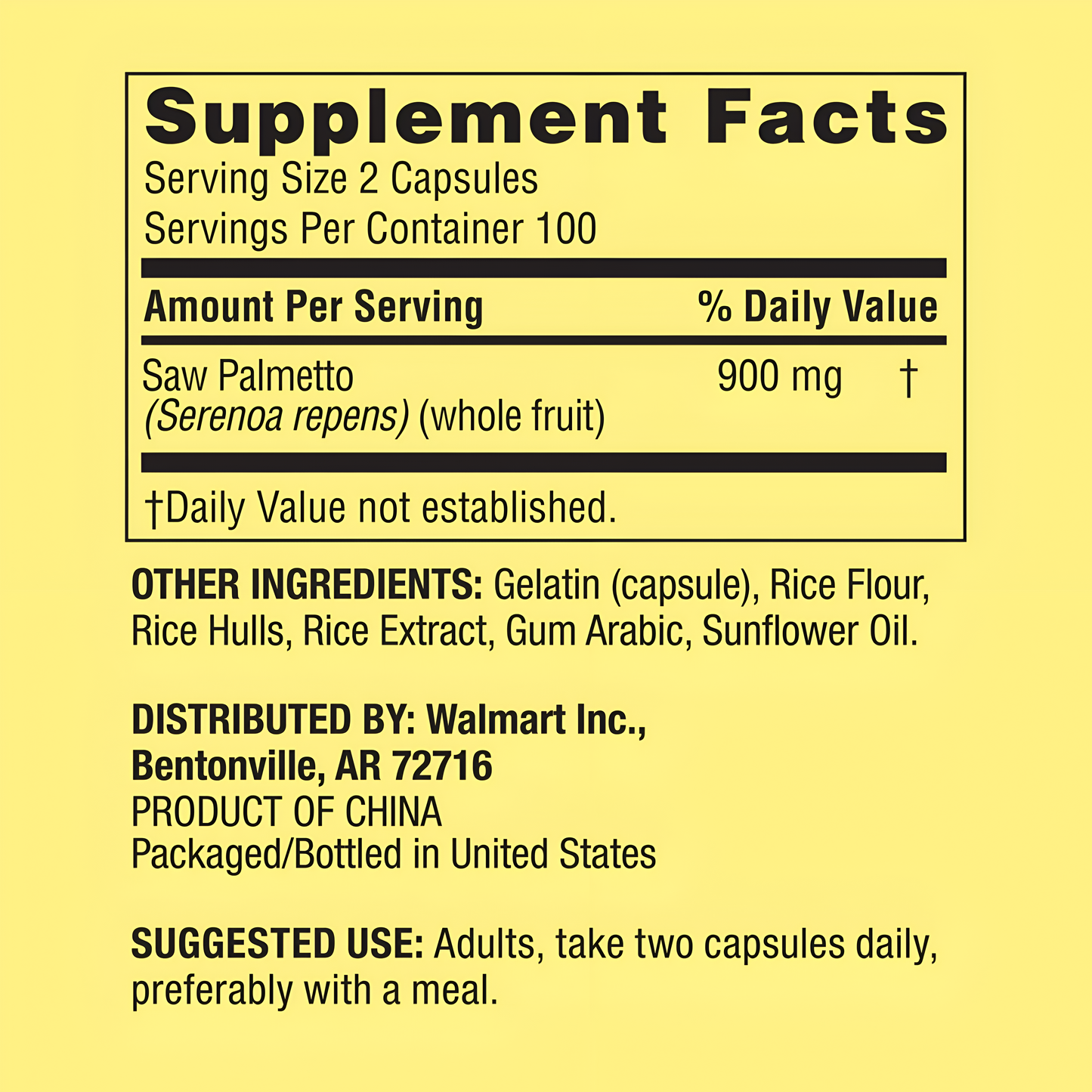 Saw Palmetto 450mg Spring Valley - 200 Capsulas