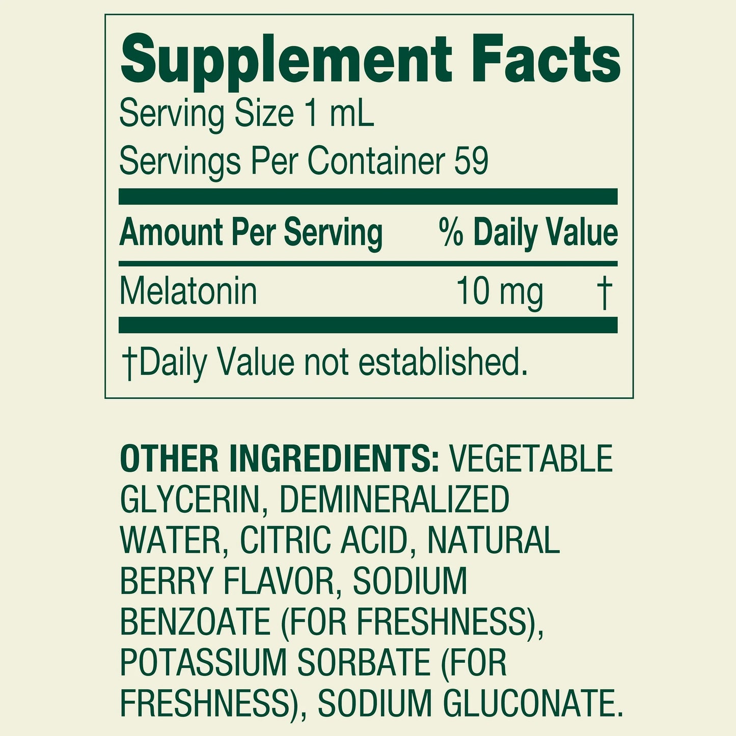 Spring Valley Melatonina líquida 10 mg, 59ml