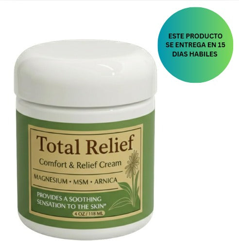 Total Relief - Crema de magnesio para nervios – Crema MSM y árnica, 118ml