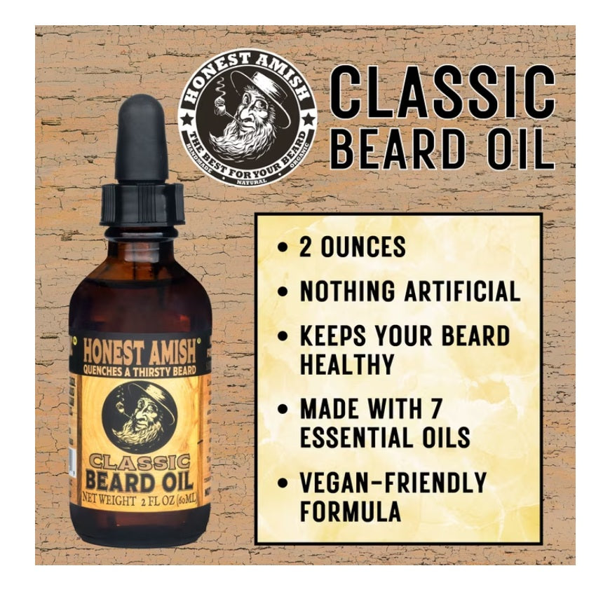 Honest Amish Classic Organic Beard Oil Aceite de barba Organico, 60 ml