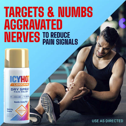 Icy Hot con Lidocaina Dry Spray Plus Menthol 113g