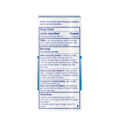 Visine - Gotas lubricantes para el alivio de la sequedad ocular, 15 ml