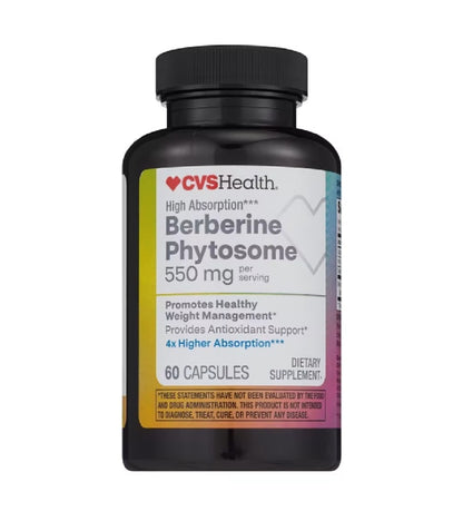 Berberine Phytosome 550 mg  alta absorbsion  CVS Health  60 Capsulas