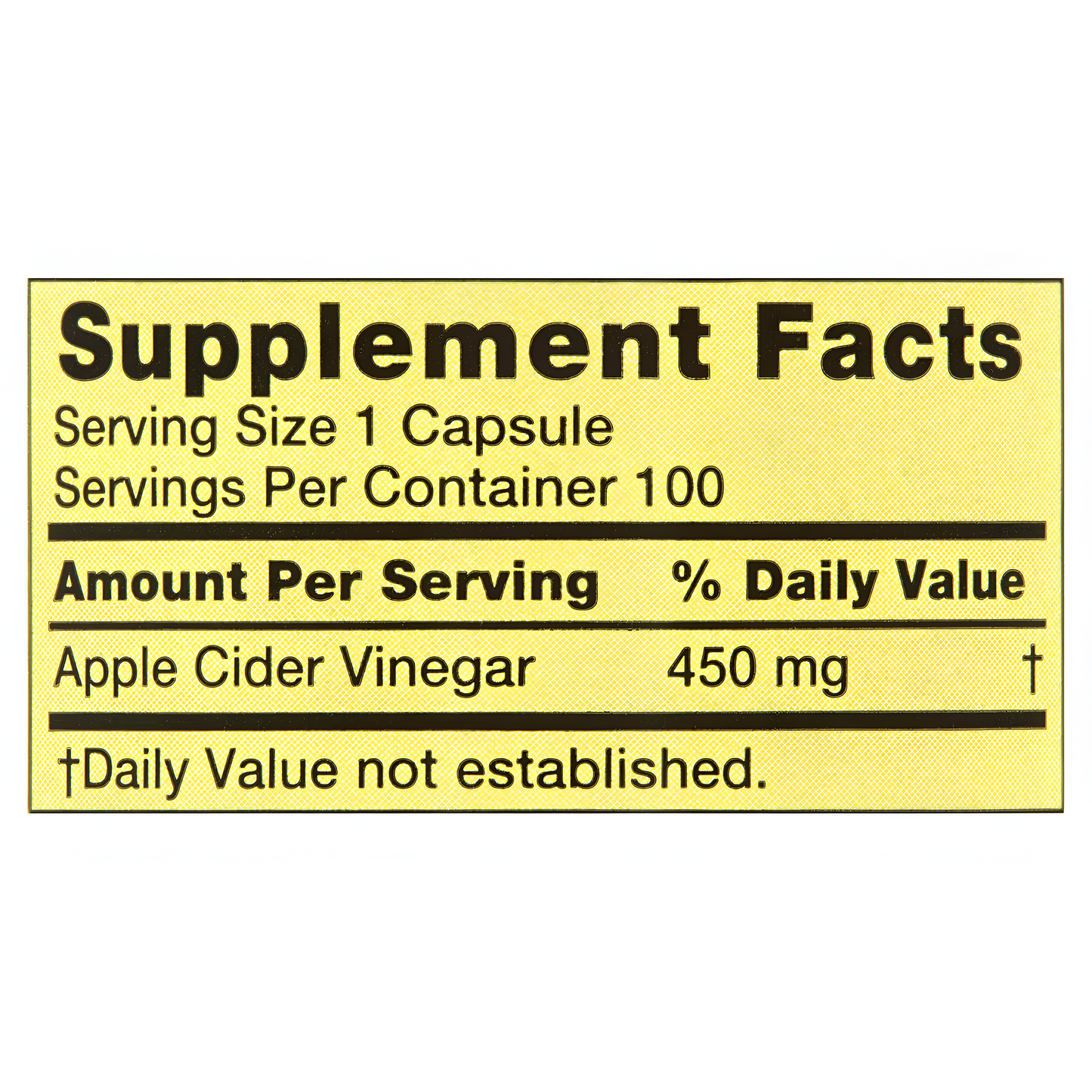 Apple Cider Vinegar  450mg , 100 capsulas- Spring Valley