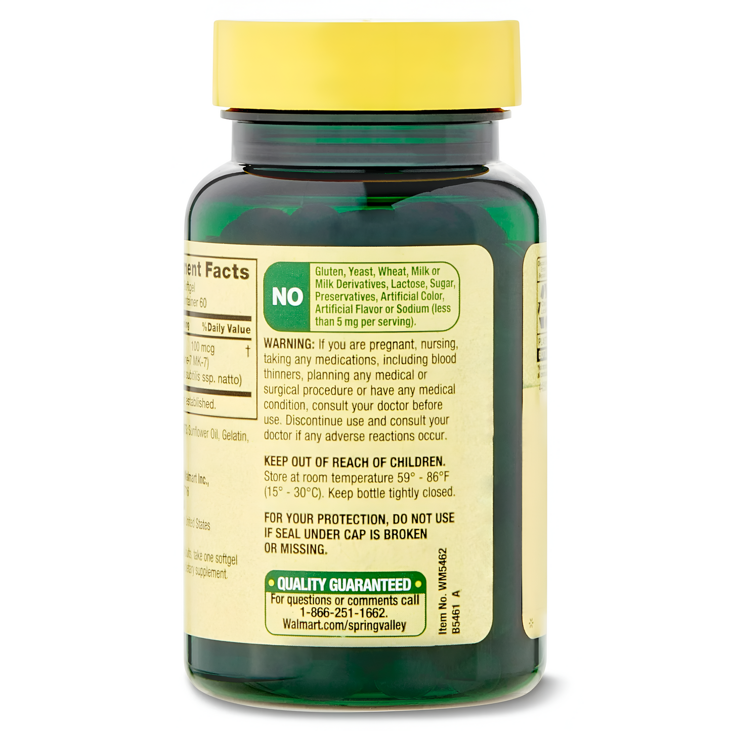 Vitamina K2 - Spring Valley - 100 mcg - 60 Capsulas blandas