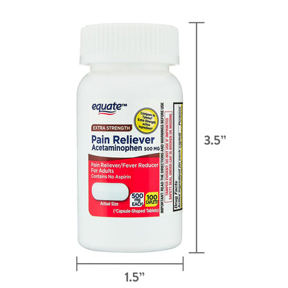 Equate - Analgésico de Fuerza Extra Acetaminofén 500 Mg, 100 caplets