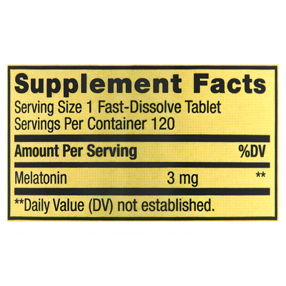 Melatonina 3mg , 120 tabletas sabor a fresa - Spring Valley