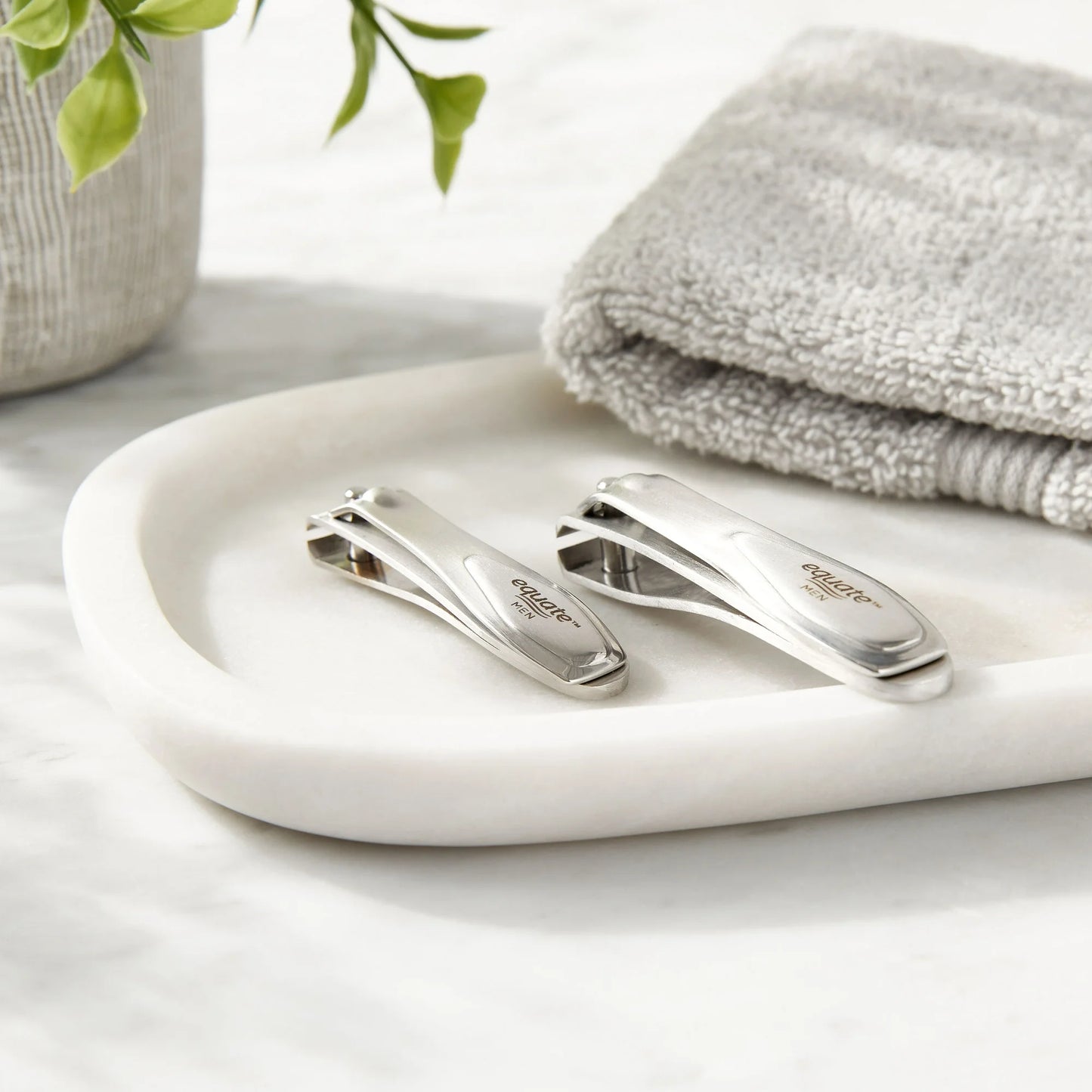 Cortaúñas Equate de acero inoxidable, paquete doble, para el cuidado tradicional de las uñas (2 unidades)