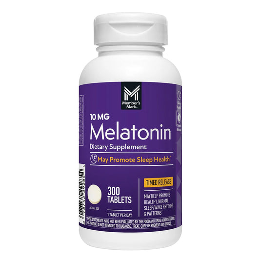 Melatonin - Member's Mark - 10mg  Liberacion prolongada - 300 Tabletas