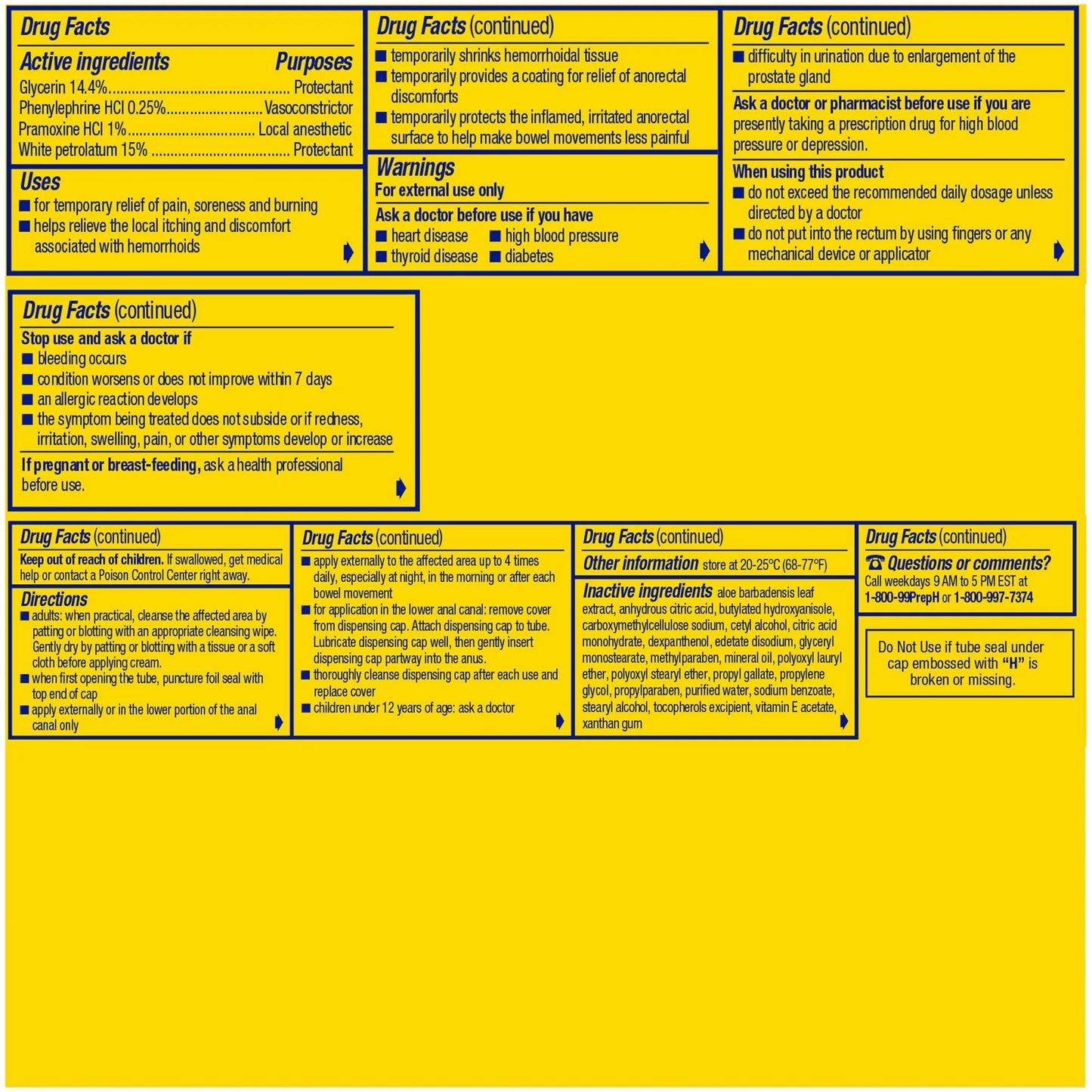 Crema para hemorroides Preparation H de máxima potencia con aloe para un alivio inmediato