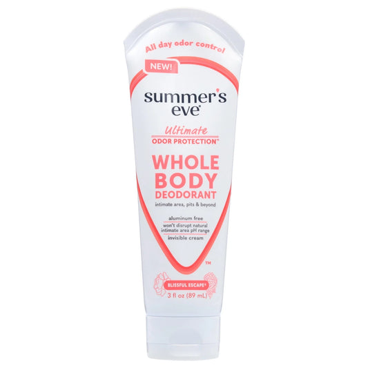 Summer's Eve Blissful Escape  Desodorante  Intimo y Corporal para mujer, control máximo del olor, 89 ml.
