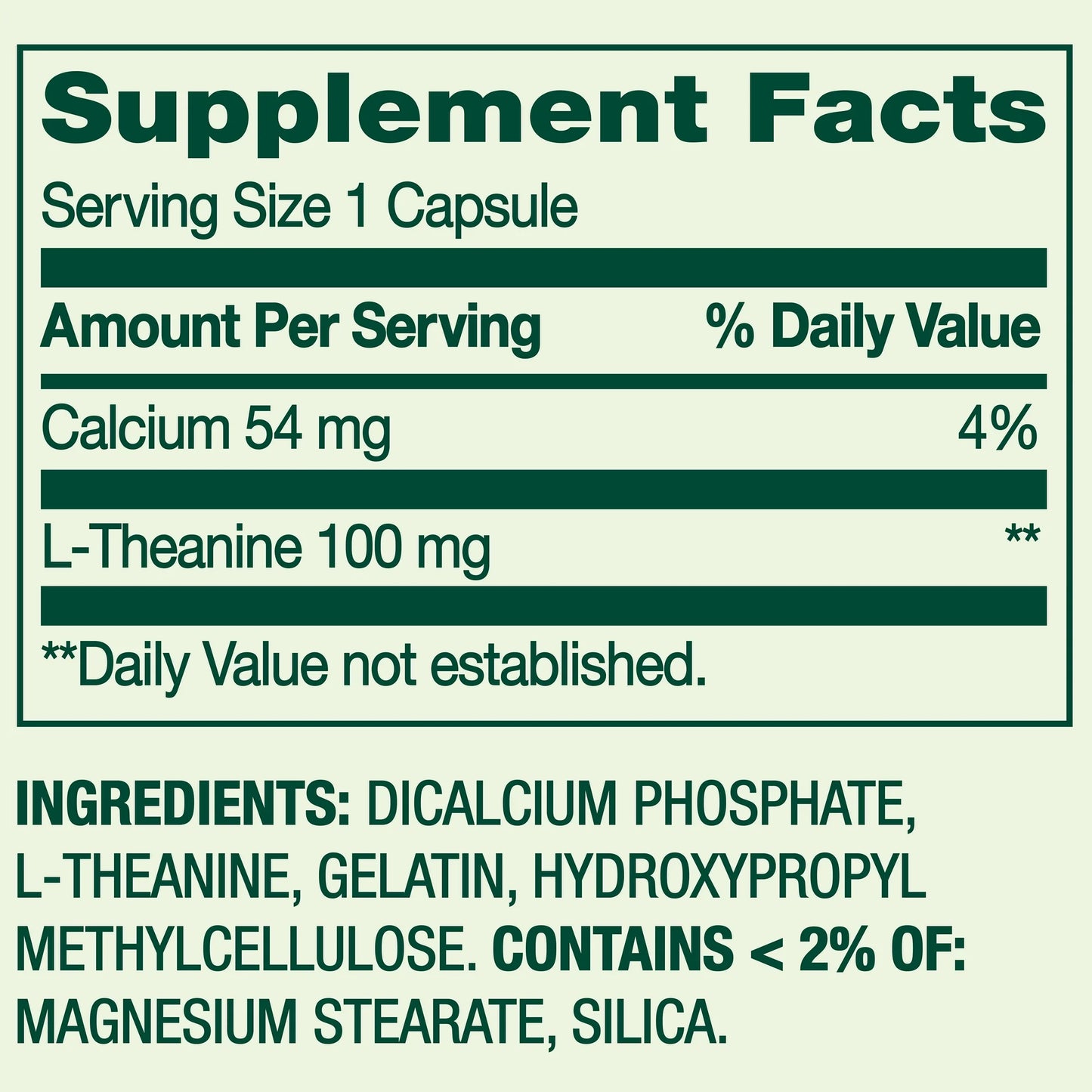 L-Theanine 100mg , 100 capsulas - Spring Valley