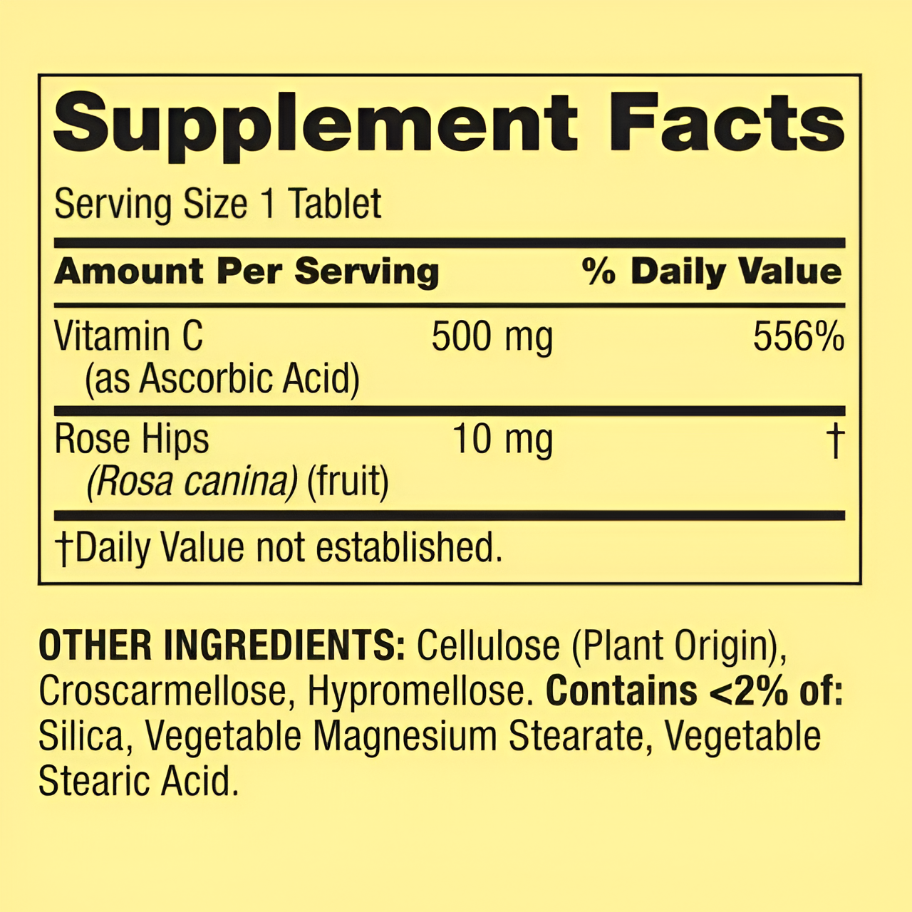 Vitamina C Spring Valley 500 mg, 500 Tabletas