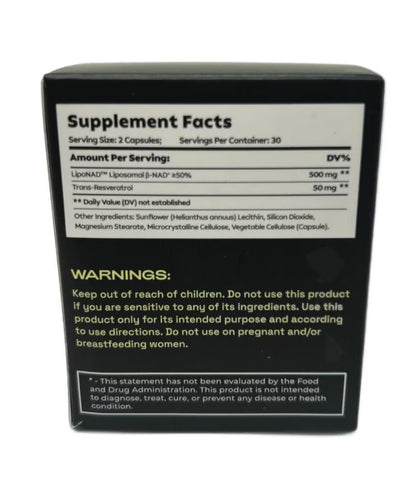 Cata-Kor Suplemento liposomal NAD+ con resveratrol - Alternativa al suplemento NMN - 60 cápsulas