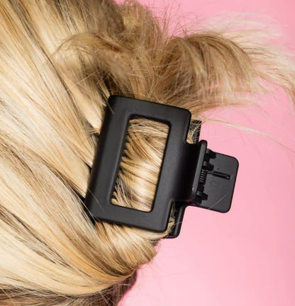 Pinzas cuadradas Gimme Beauty Grip + Go para cabello fino - Crema/Negro - 2 unidades