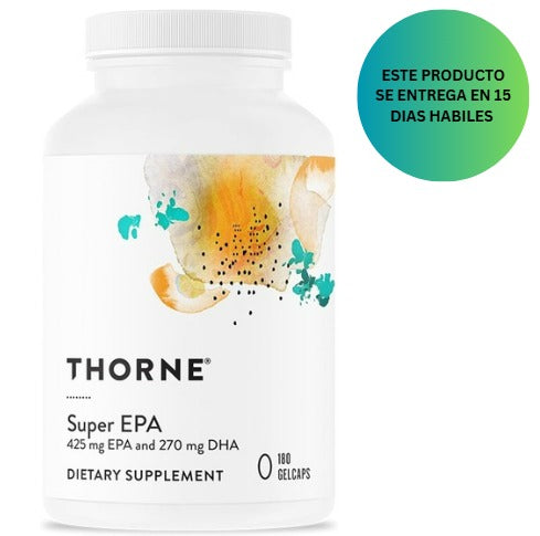 THORNE - Super EPA - Ácidos grasos Omega-3 EPA 425mg & DHA 270mg Suplemento 180 cápsulas de gel