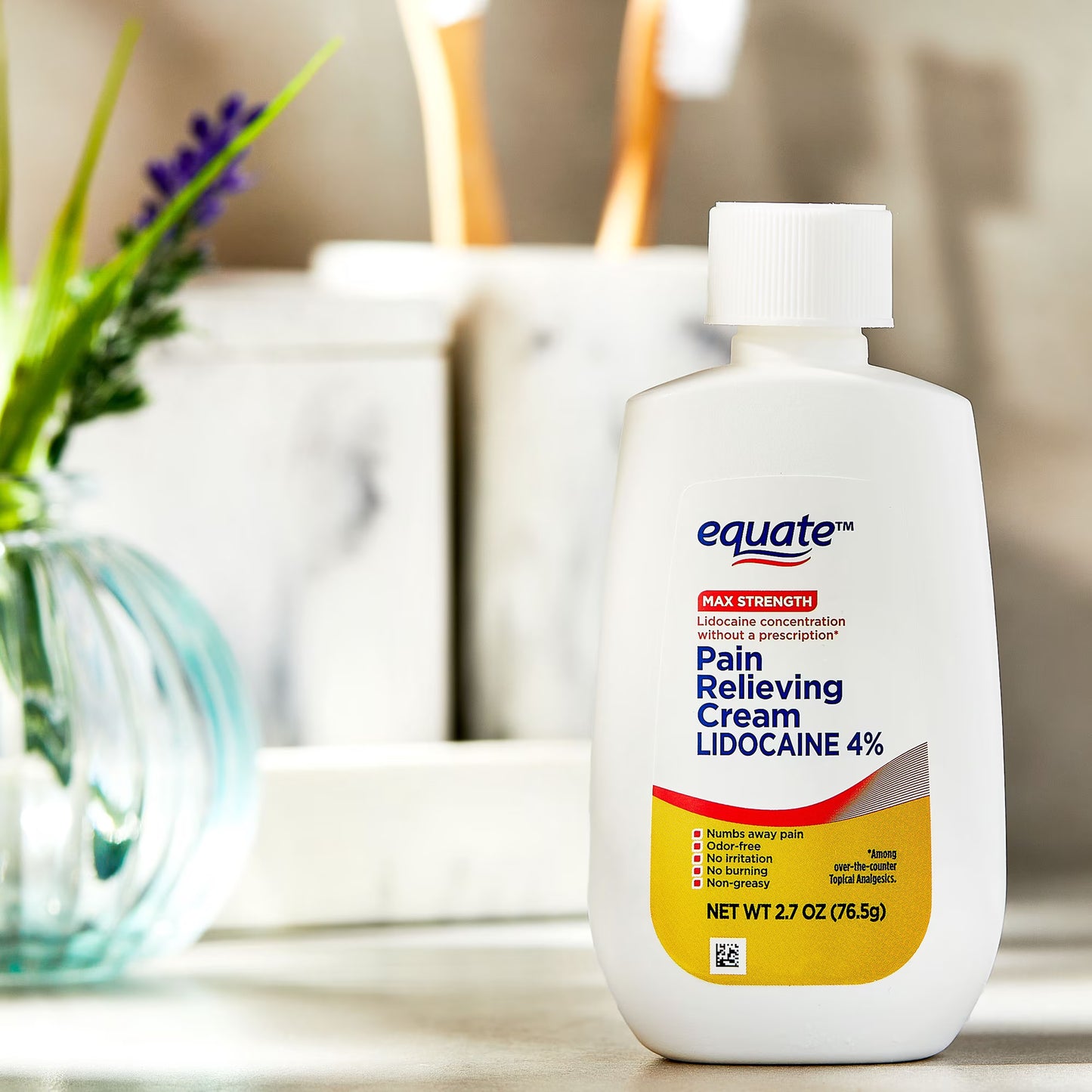 Equate - Crema analgésica con lidocaína al 4% , 76.5g