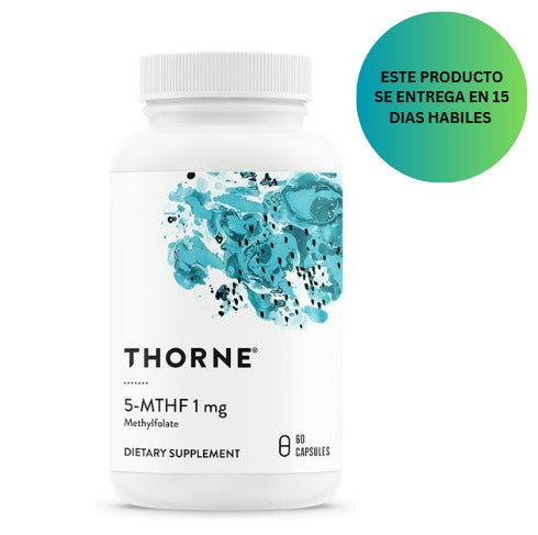THORNE - 5-MTHF -1 mg . Suplemento de metilfolato (Folato B9 activo) 60 capsulas