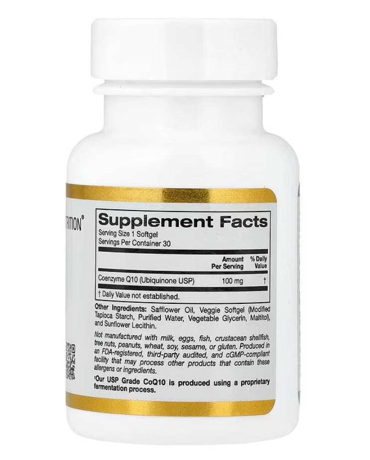 Califorina Gold Nutrition - Coq10 100mg - 30 Cápsulas