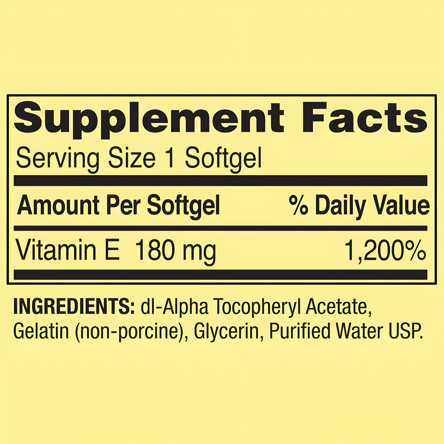 Spring Valley Vitamina E , 180 mg 400UI Capsulas de gel